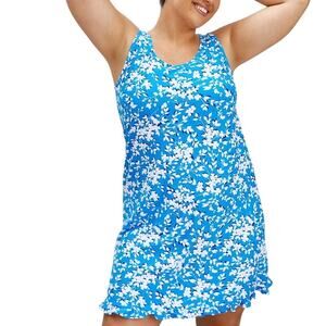 Draper James Ruffle Nightie Women L-XL Bluebell Sleep Dress Sleepwear Lounge NEW